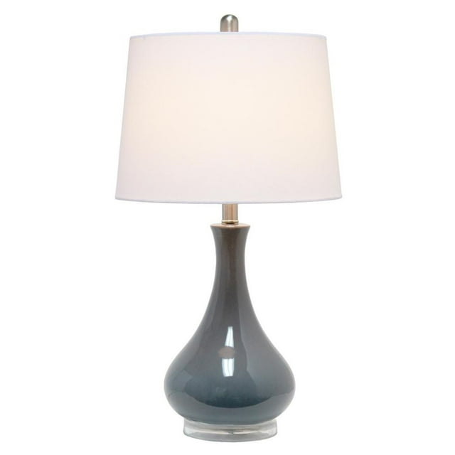 Ceramic Tear Drop Shaped Table Lamp, Gray