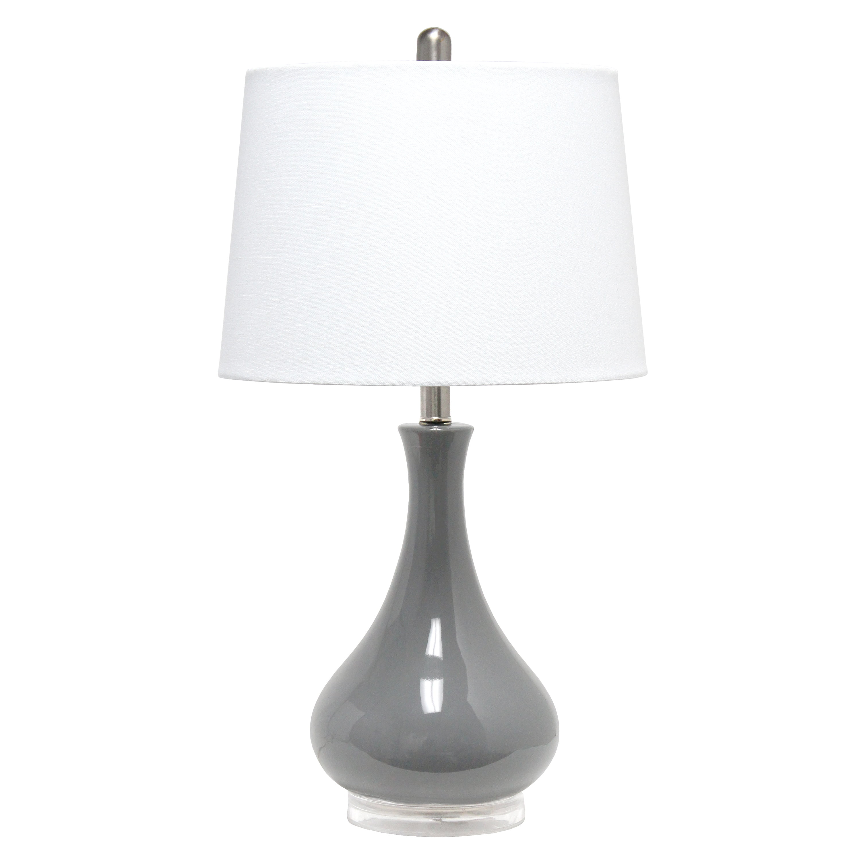 Ceramic Tear Drop Shaped Table Lamp, Gray