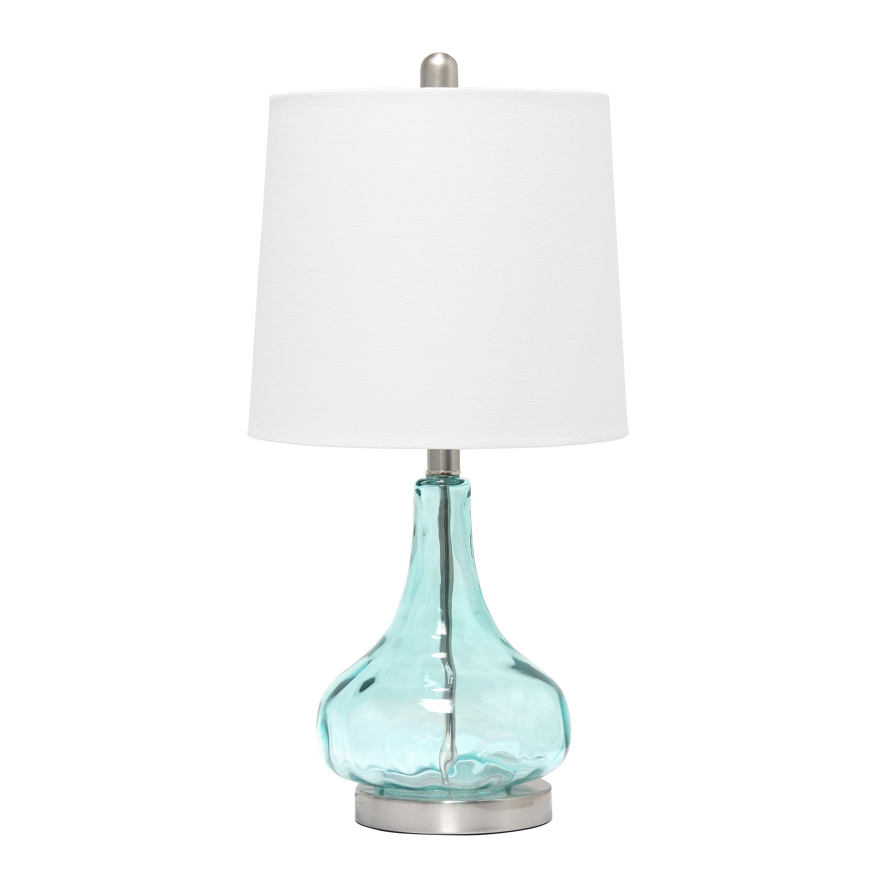Elegant Designs Clear Glass Table Lamp, Blue