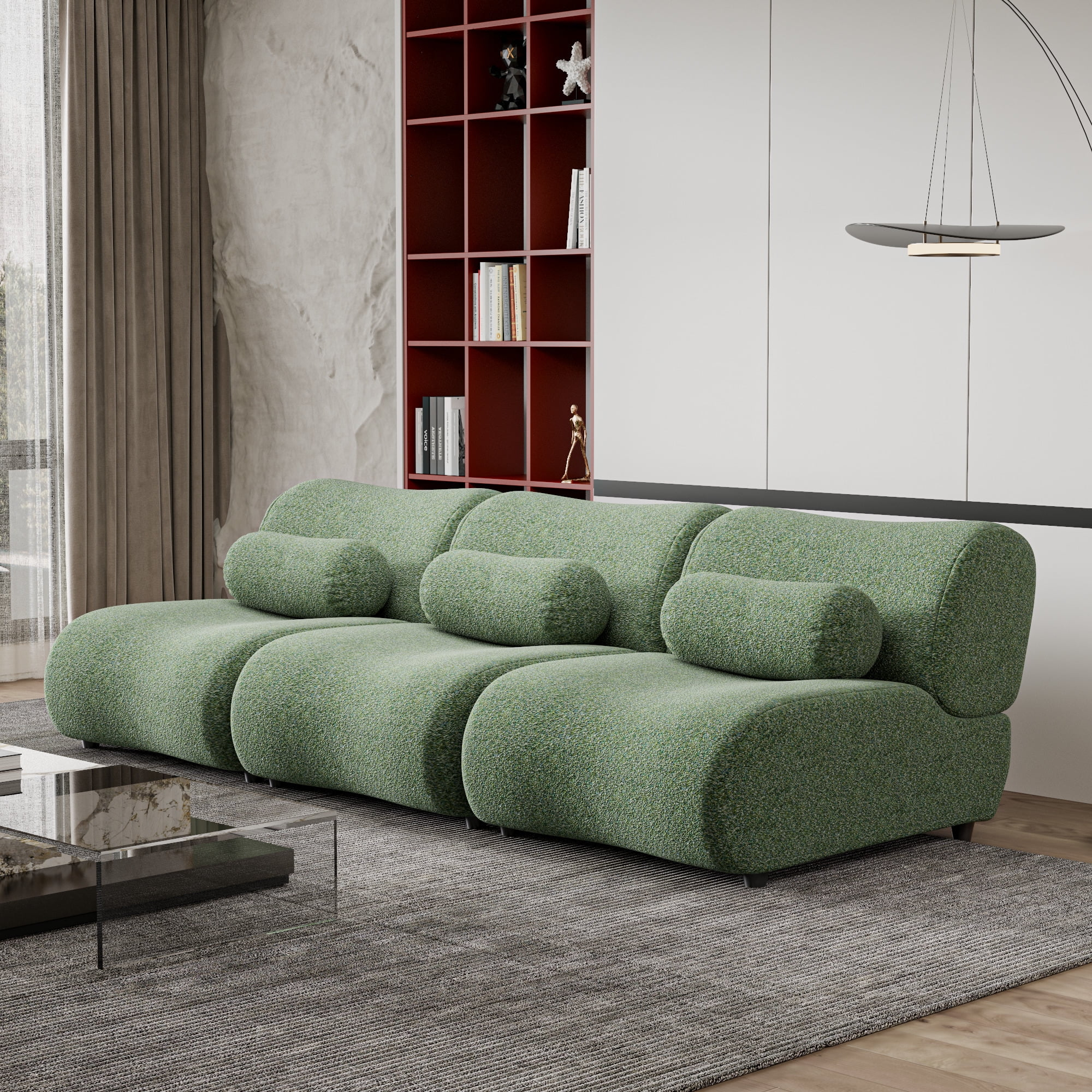 Elegant Green Chenille Fabric Sofa 3 Piece Modular Sectional With Cozy Recline  Unique Design Ideal For Modern Living Rooms Gold Black,Green Chenille 3 Seat