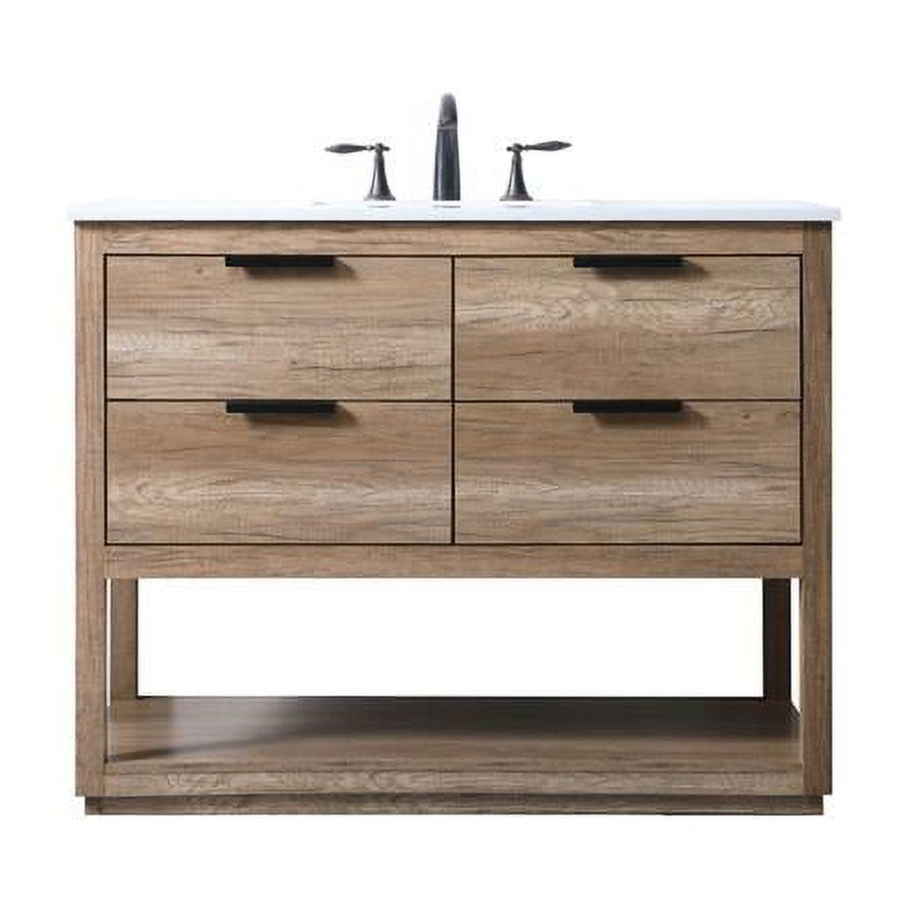 Elegant Lighting Vf19242 Larkin 42" Free Standing Single Basin Vanity Set - Wood