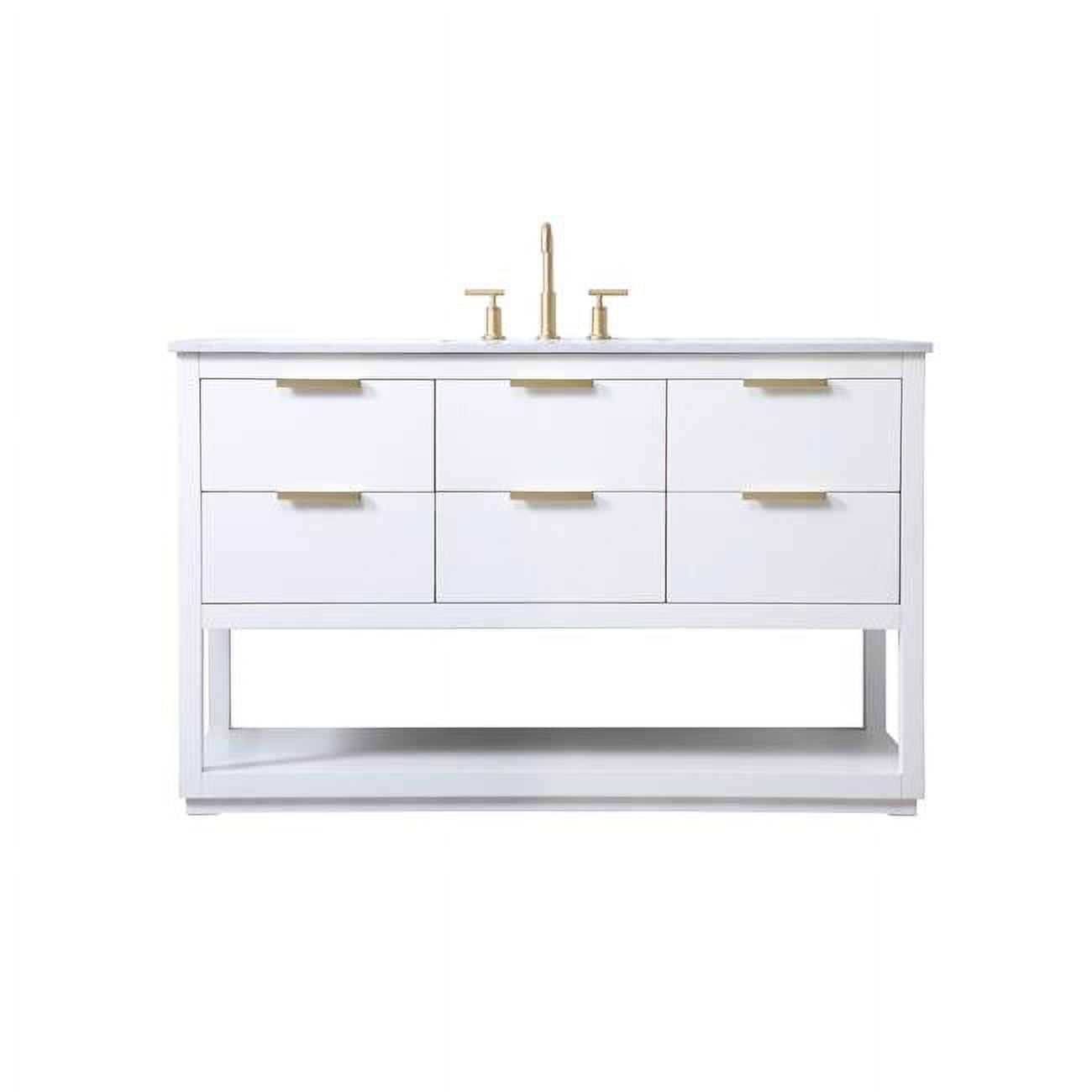 Elegant Lighting Vf19254 Larkin 54" Free Standing Single Basin Vanity Set - White