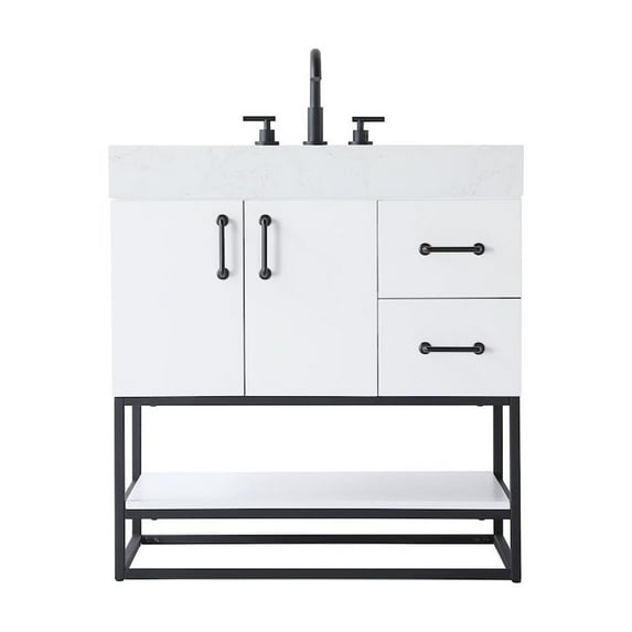 Elegant Kitchen and Bath 32 inch Single Bathroom Vanity in White