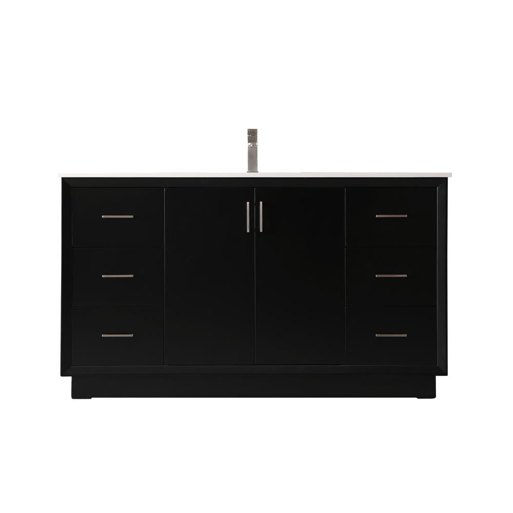 Elegant Kitchen and Bath 60 Inch SIngle Bathroom Vanity In Black
