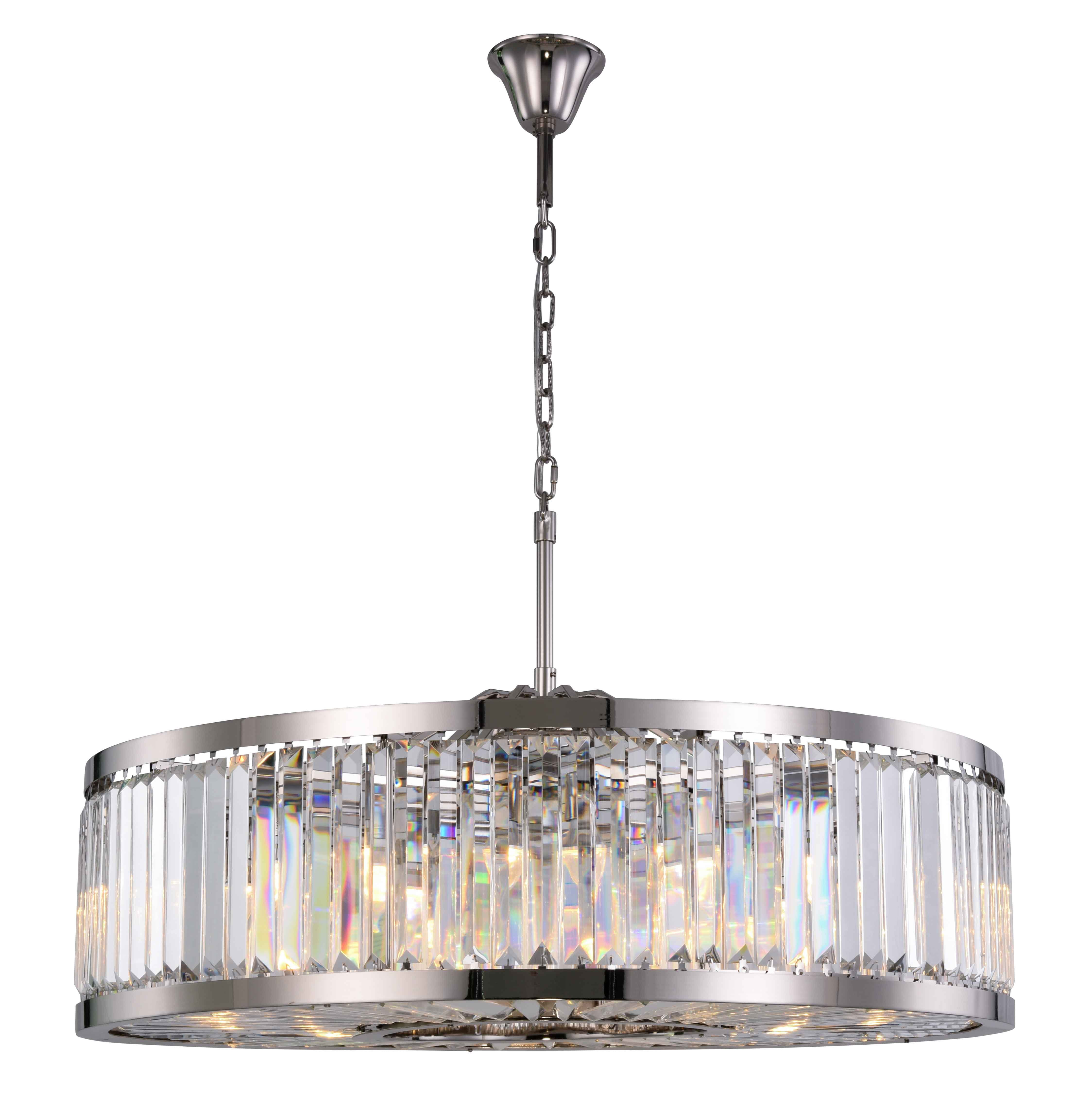 Urban Classic Chelsea 10-Light Metal Royal Cut Chandelier in Polished Nickel