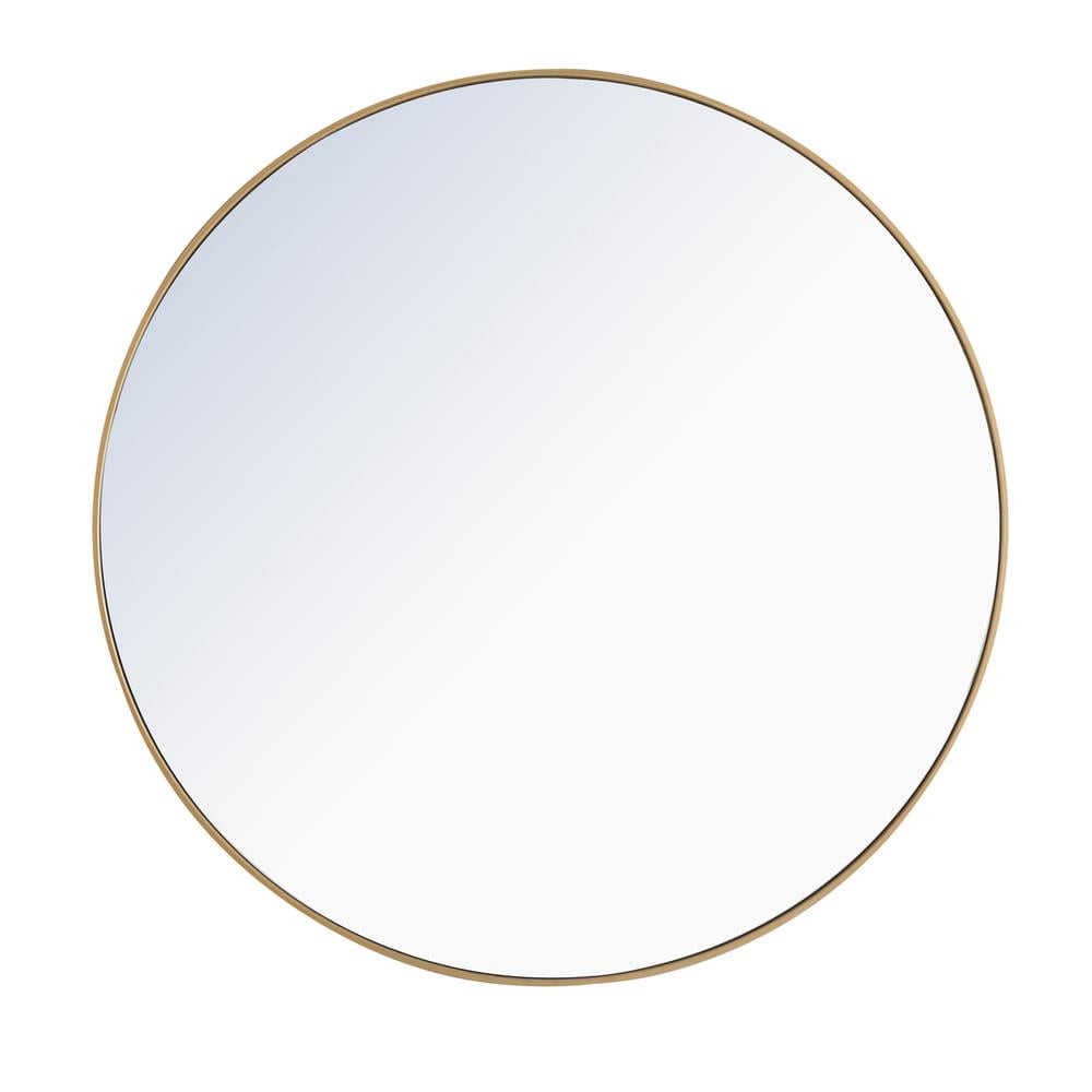 48 in. Eternity Metal Frame Round Mirror, Brass