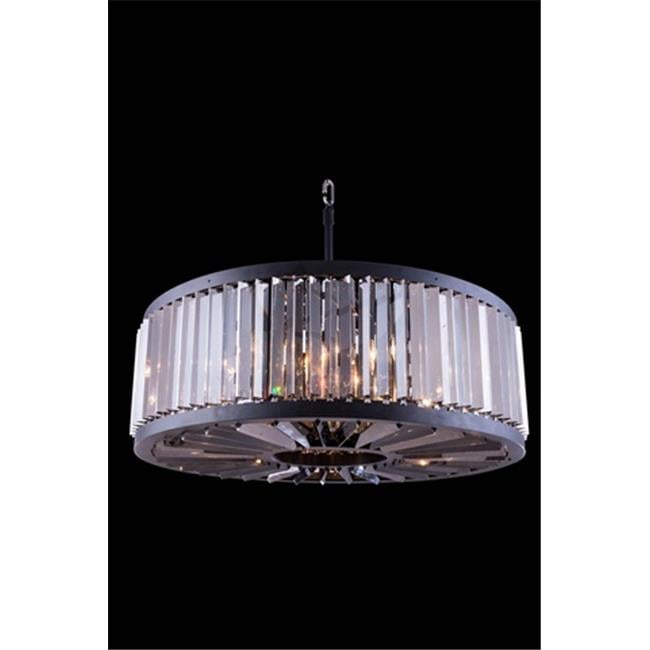 Elegant Lighting Chelsea 36" 10 Light Royal Crystal Pendant Lamp
