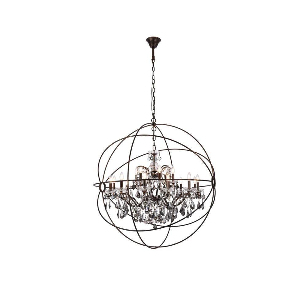 Elegant Lighting Geneva 44" 18 Light Royal Crystal Pendant Lamp