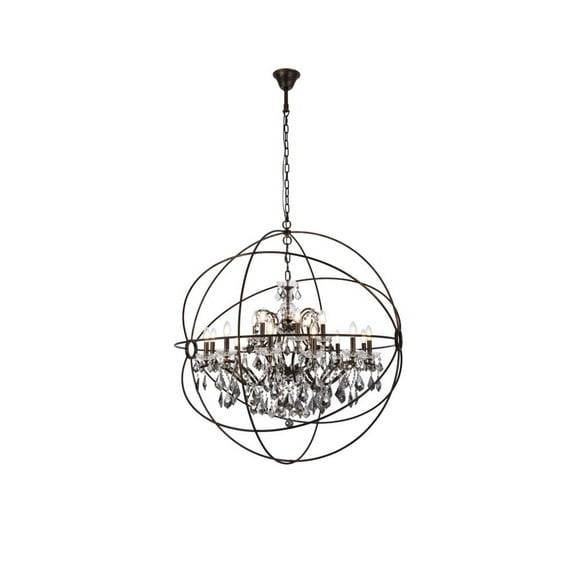 Elegant Lighting Geneva 44" 18 Light Royal Crystal Pendant Lamp