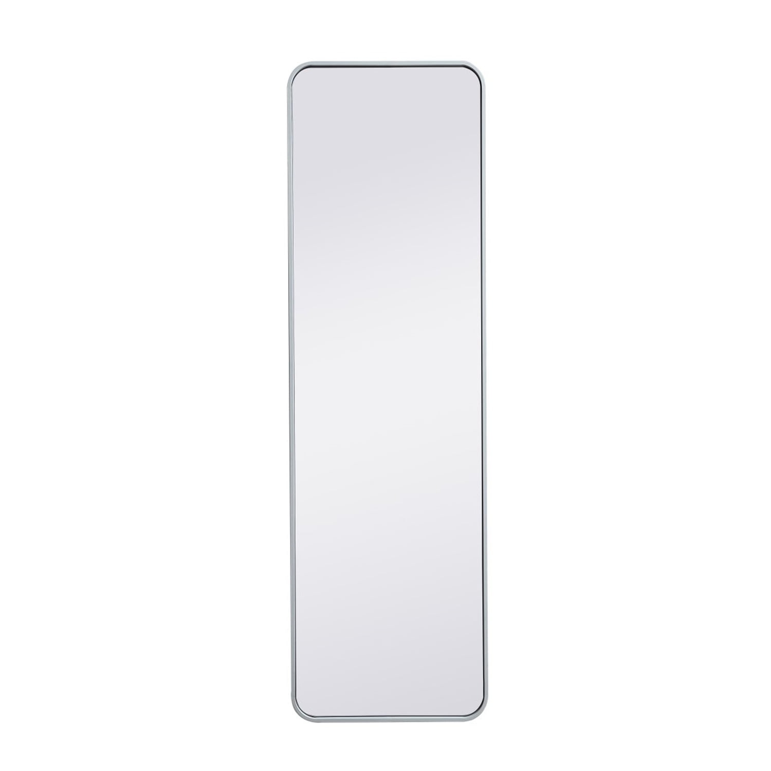 Elegant Lighting MR801860WH 18 x 60 in. Evermore Soft Corner Rectangular Metal Mirror, White