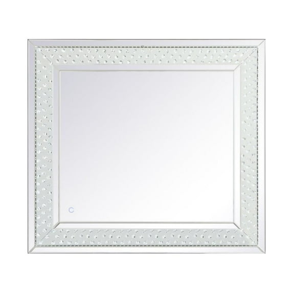 Elegant Decor  36 x 40 in. Raiden LED Crystal Mirror, Bronze