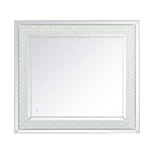 Elegant Decor  36 x 40 in. Raiden LED Crystal Mirror, Bronze