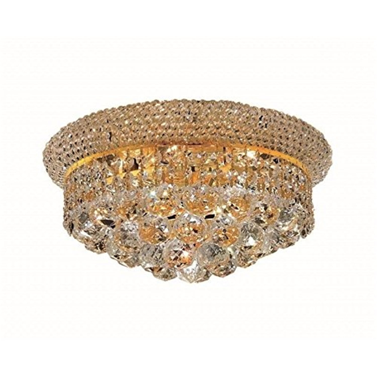 Elegant Lighting Primo 6 light Gold Flush Mount Clear Royal Cut Crystal
