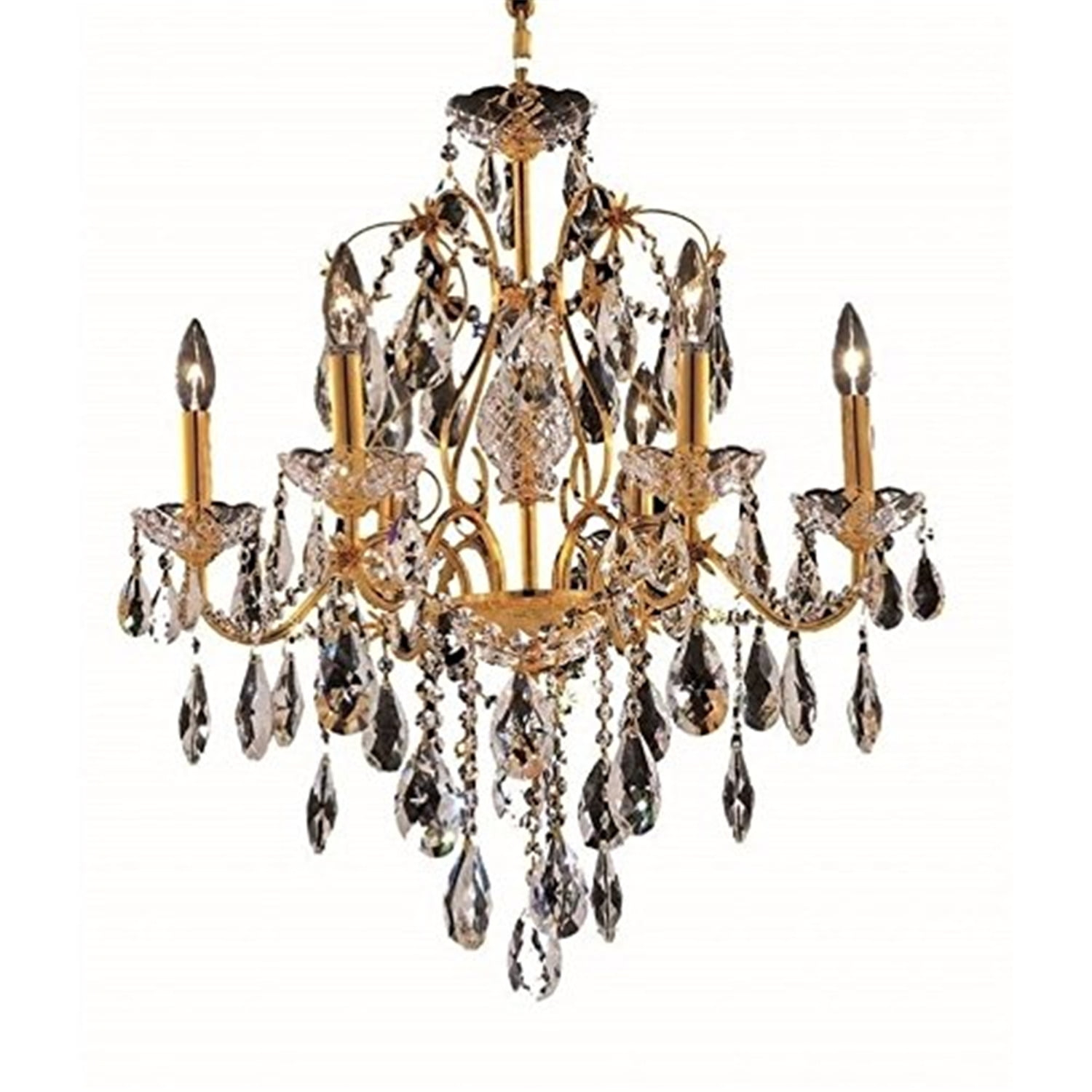 Elegant Lighting St. Francis 6-Light Gold Chandelier with Clear Royal Cut Crystal