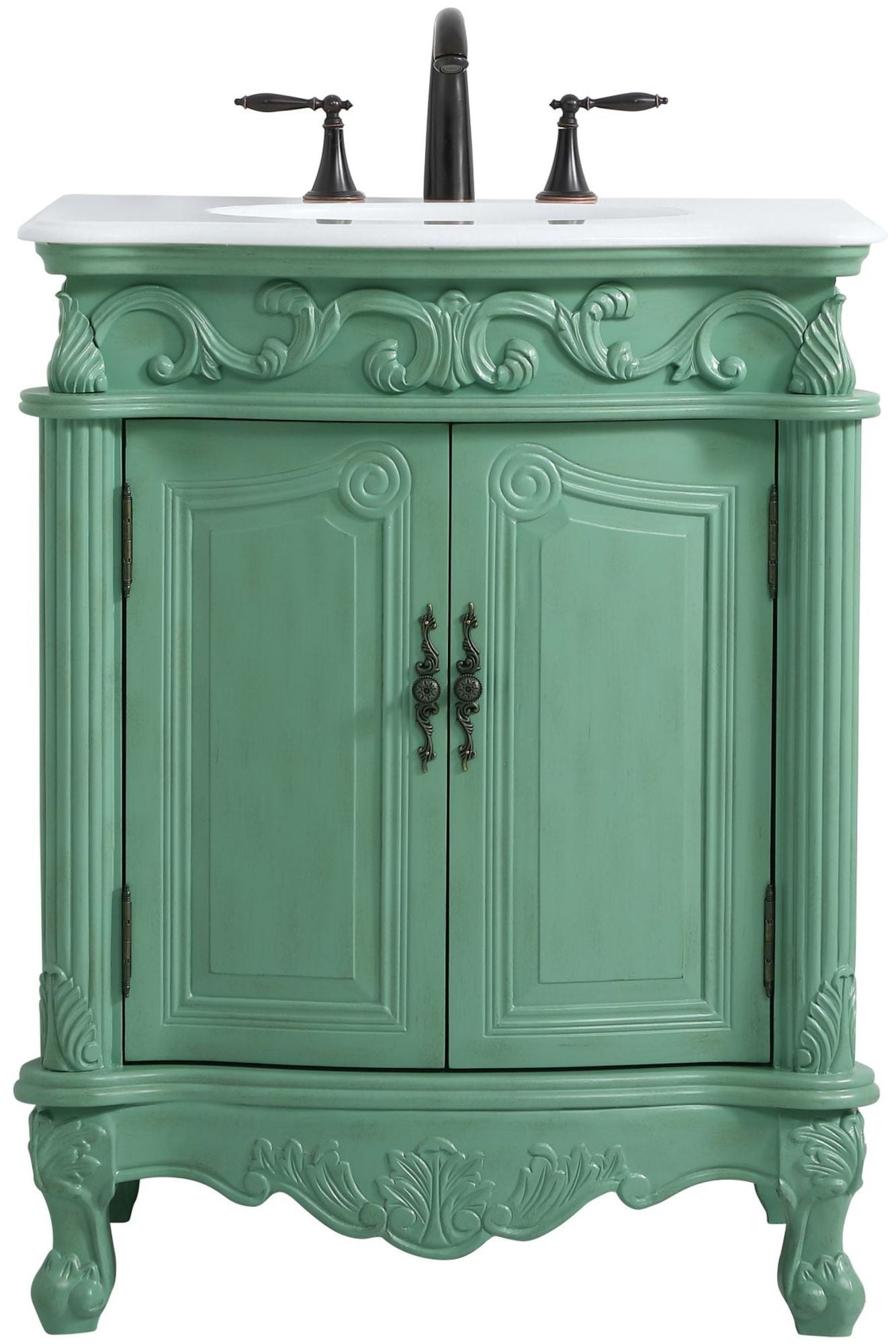 Elegant Kitchen and Bath 27 inch Single Bathroom vanity in vintage mint