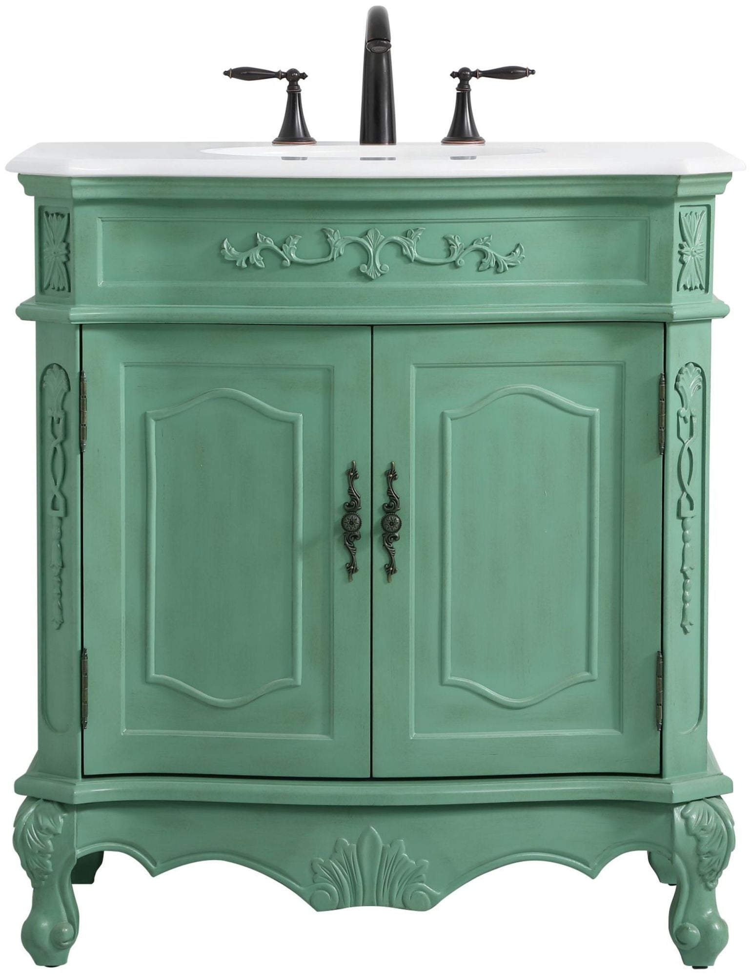 Elegant Kitchen and Bath Elegant Kitchen and Bath 32 Inch Single Bathroom Vanity with Ivory White Engineered Marble
