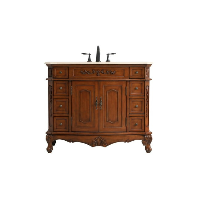 Elegant Lighting Vf10142 Danville 42" Free Standing Single Basin Vanity Set - Wood
