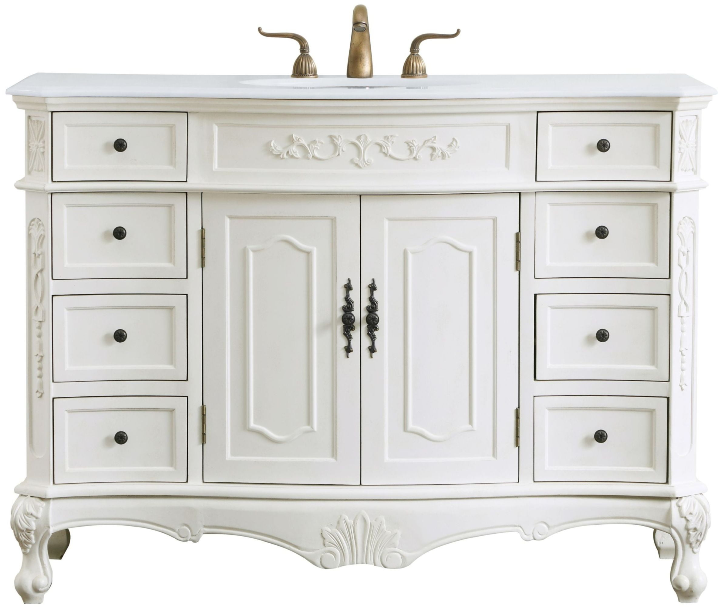 Elegant Lighting Vf10148-Vw Danville 48" Free Standing Single Basin Vanity Set - Off White