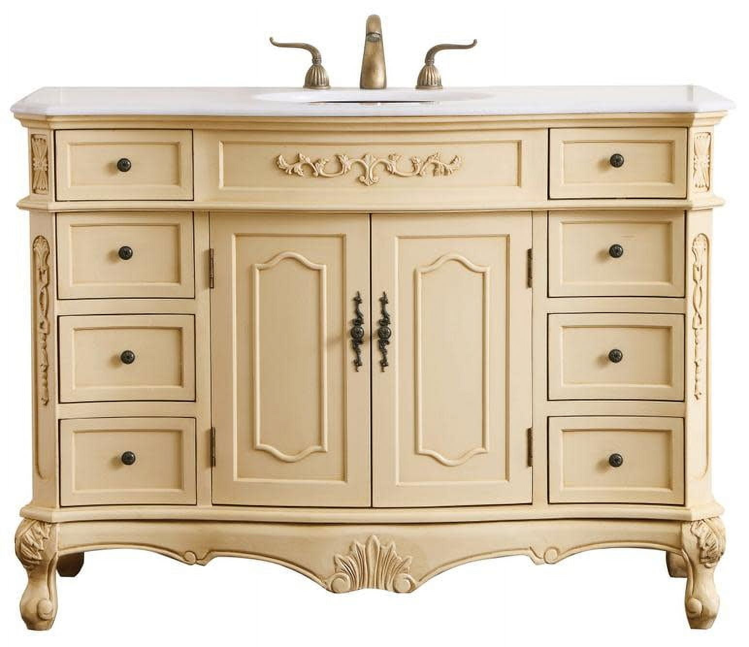 Elegant Kitchen and Bath 48 in. Single Bathroom Vanity set in light antique beige