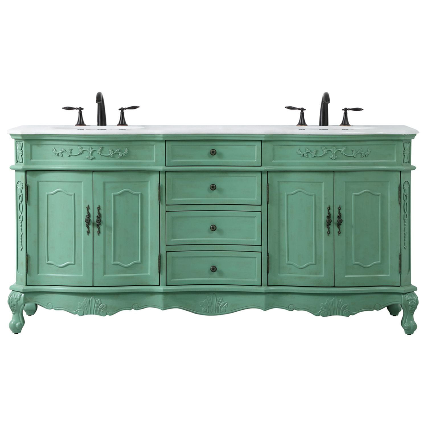 Elegant Lighting Vf10172d-Vw Danville 72" Free Standing Double Basin Vanity Set - Vintage