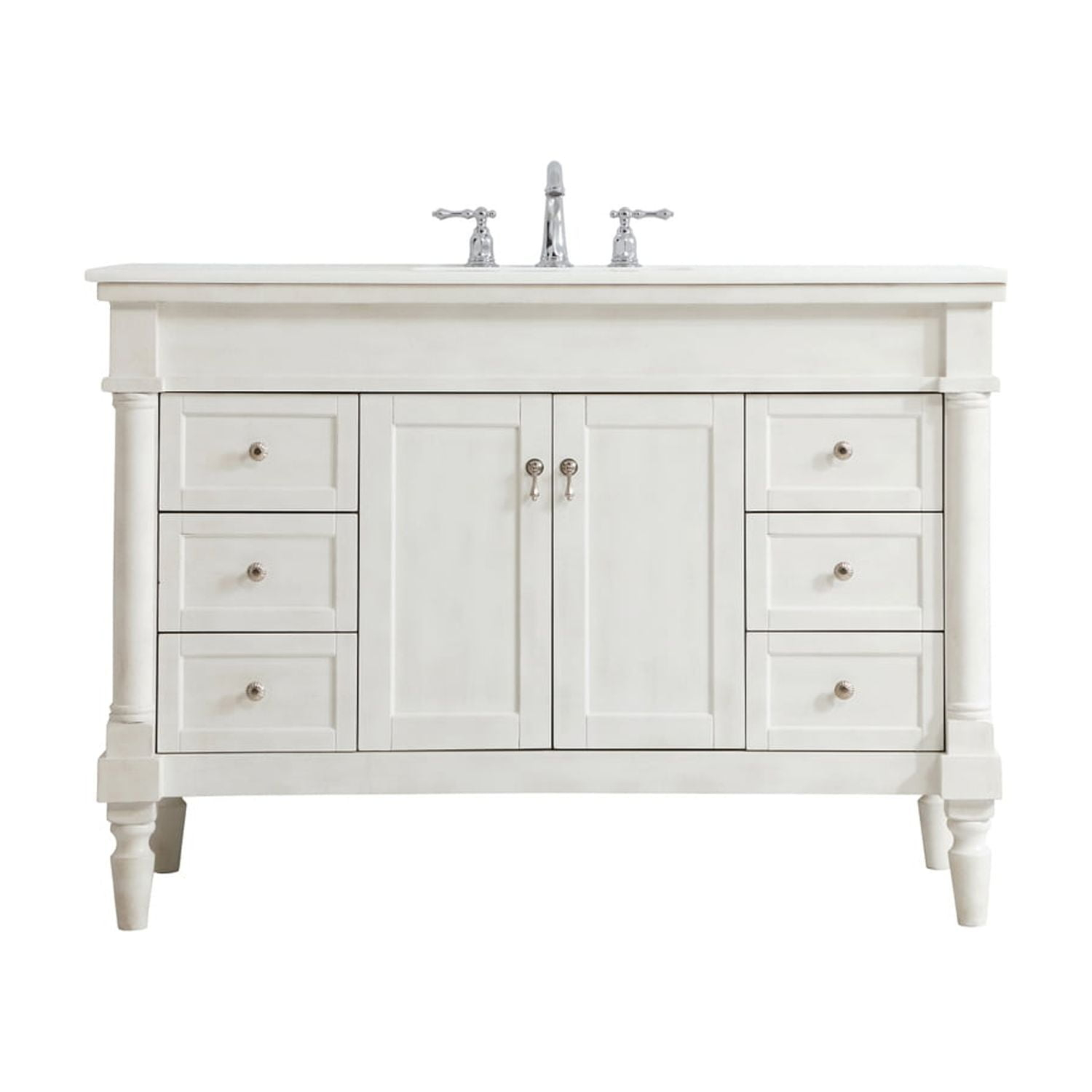 Elegant Kitchen and Bath 48 inch Single Bathroom vanity in Antique White