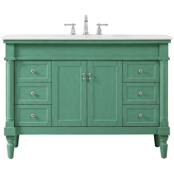 Elegant Lighting Vf13048-Vw Lexington 48" Free Standing Single Basin Vanity Set - Vintage