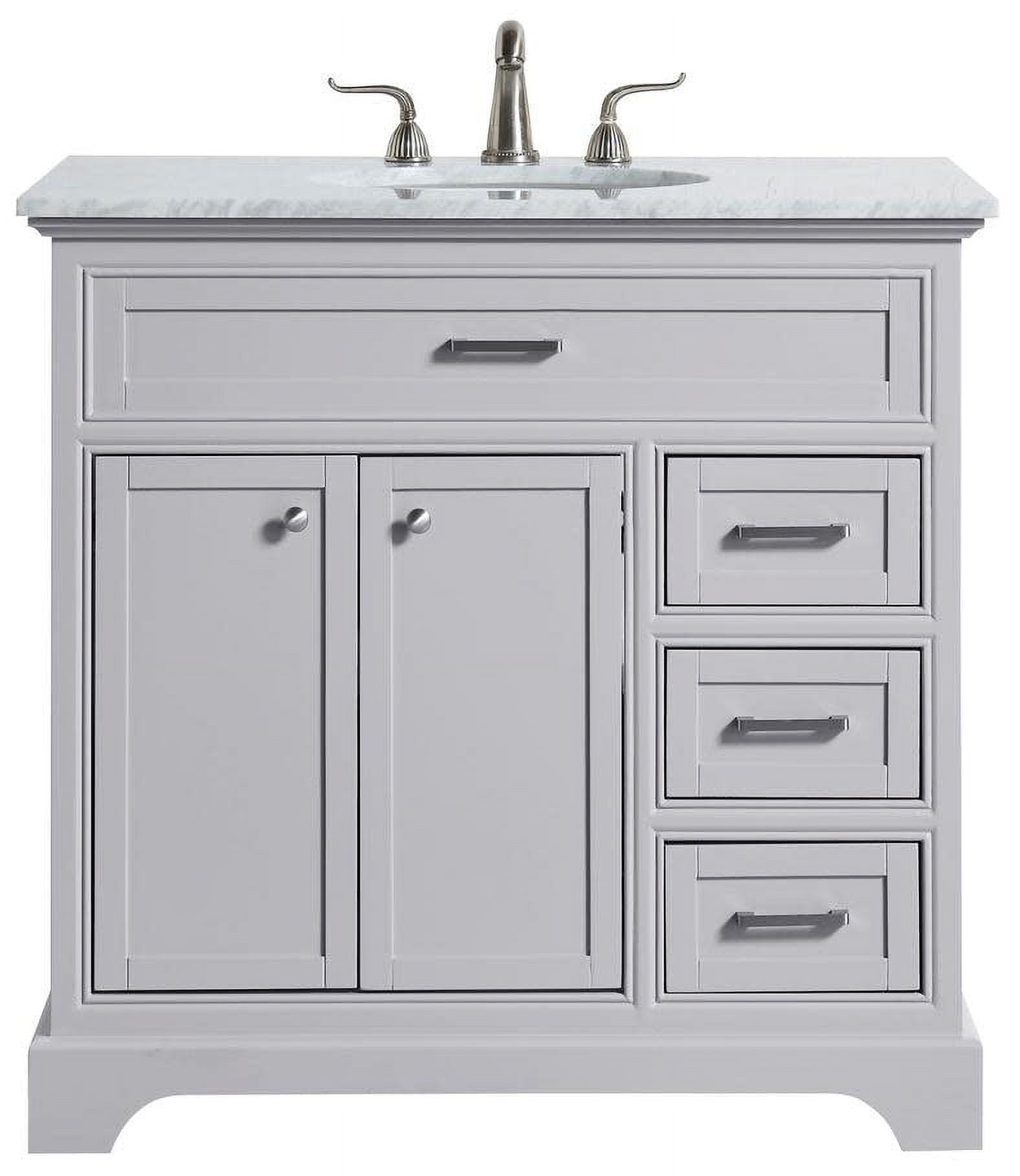 Elegant Lighting Vf15036wh Americana 36" Free Standing Single Basin Vanity Set - Grey