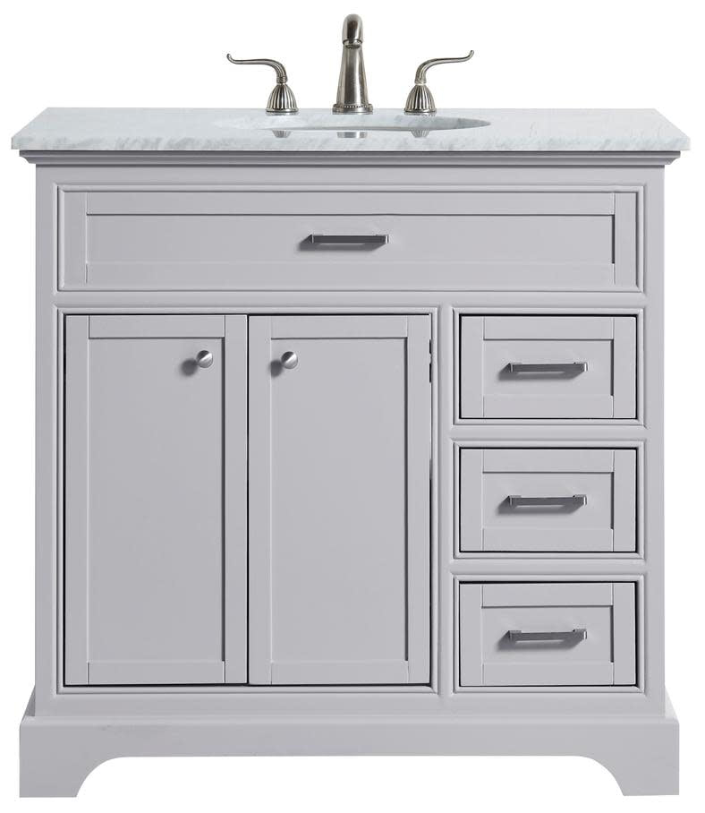 Elegant Lighting Vf15036wh Americana 36" Free Standing Single Basin Vanity Set - Grey