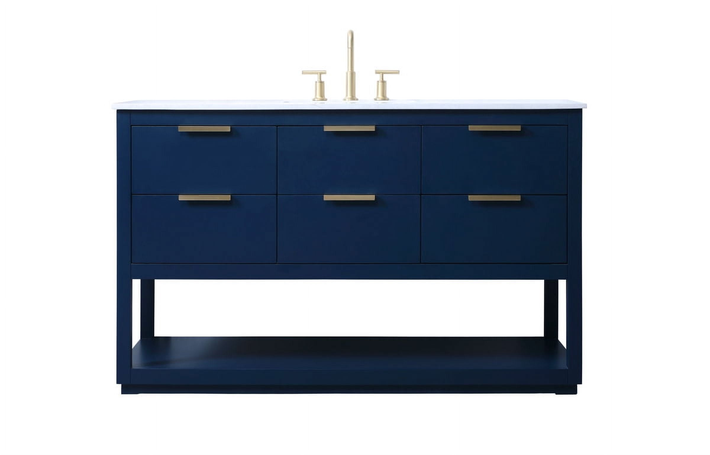 Elegant Lighting Vf19254 Larkin 54" Free Standing Single Basin Vanity Set - Blue