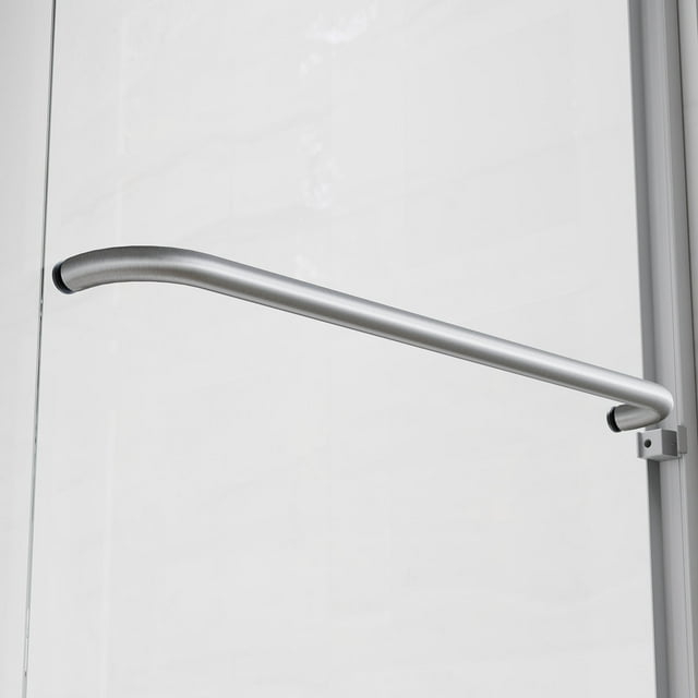 Elegant  Semi-Frameless Double Sliding Shower Doors in Brushed Nickel Finish Various Sizes Shower Enclosure 54''W x 72''H