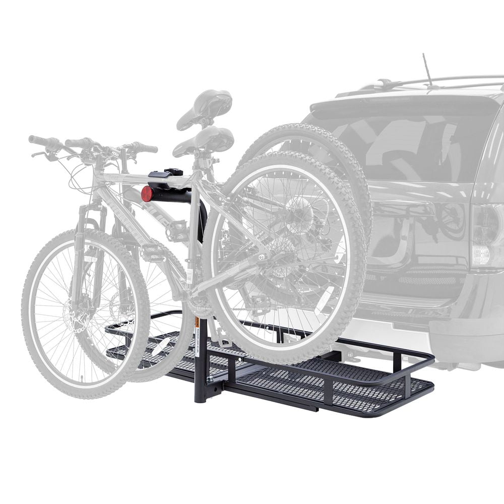 Elevate Outdoor BCCB-1169-2 Steel Basket Cargo Carrier with Bike Rack, Fits 2 Bikes