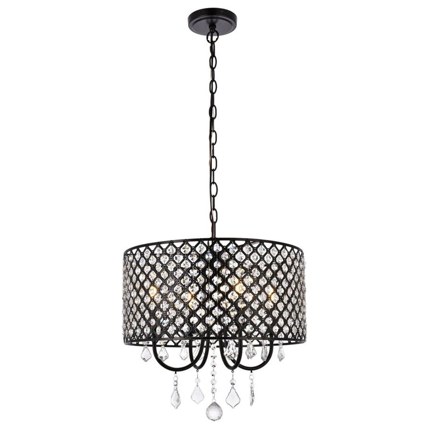 Elise 17 inch pendant in black