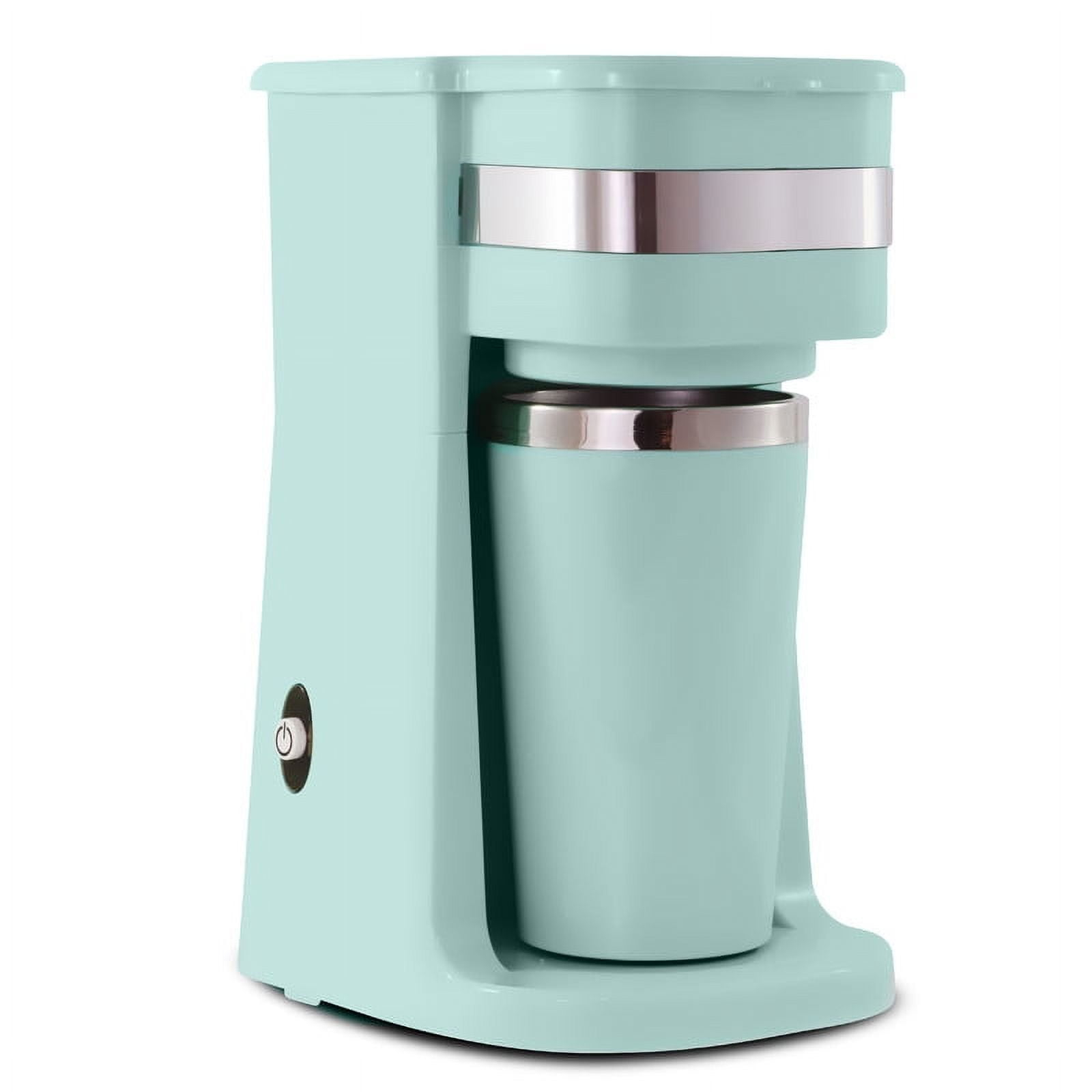 Elite Cuisine EHC152 Personal Coffee Maker with Travel Mug, Mint