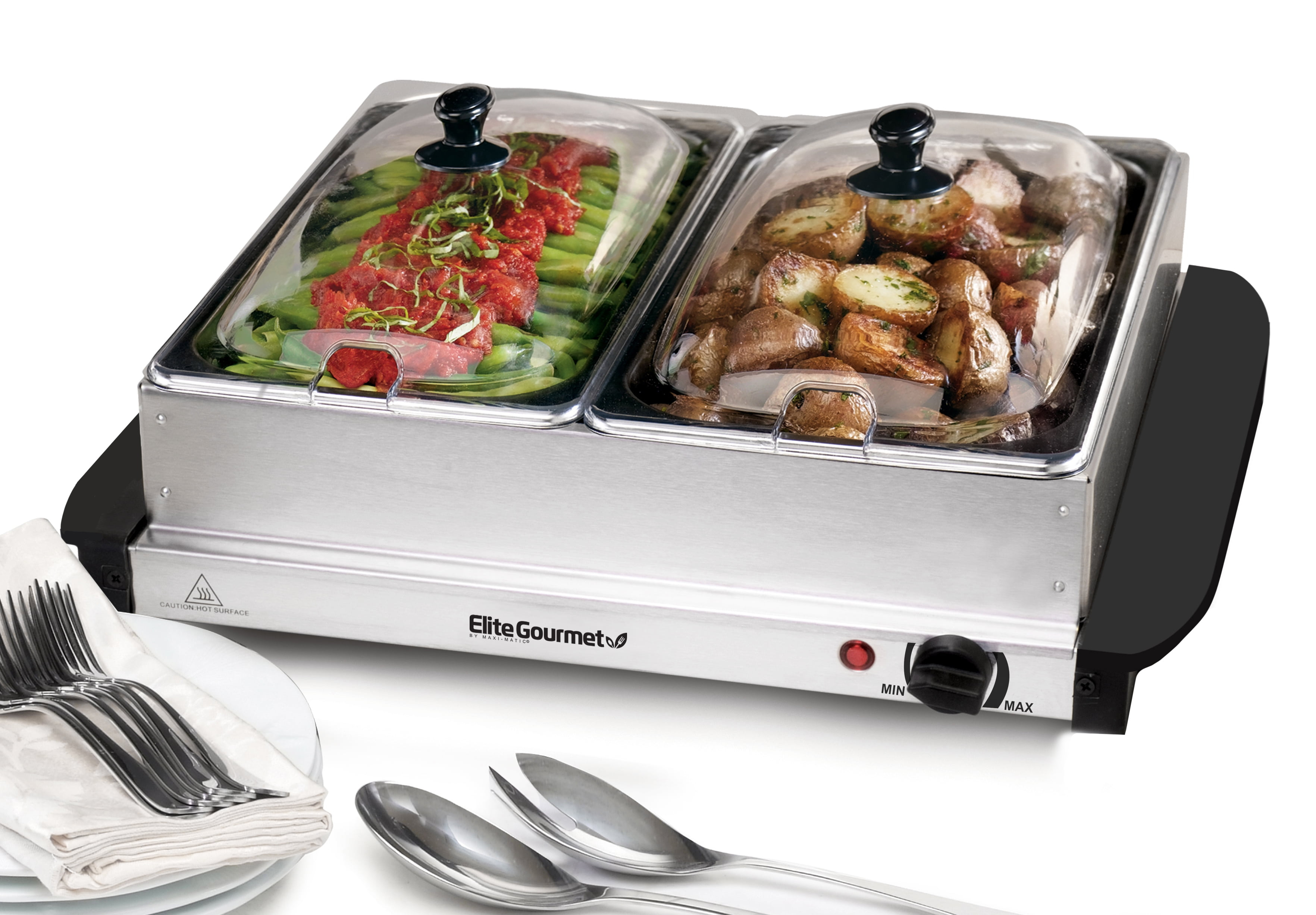 Elite Gourmet 2 x 2.5 Qt. Stainless Steel Electric Buffet Server EWM-6122