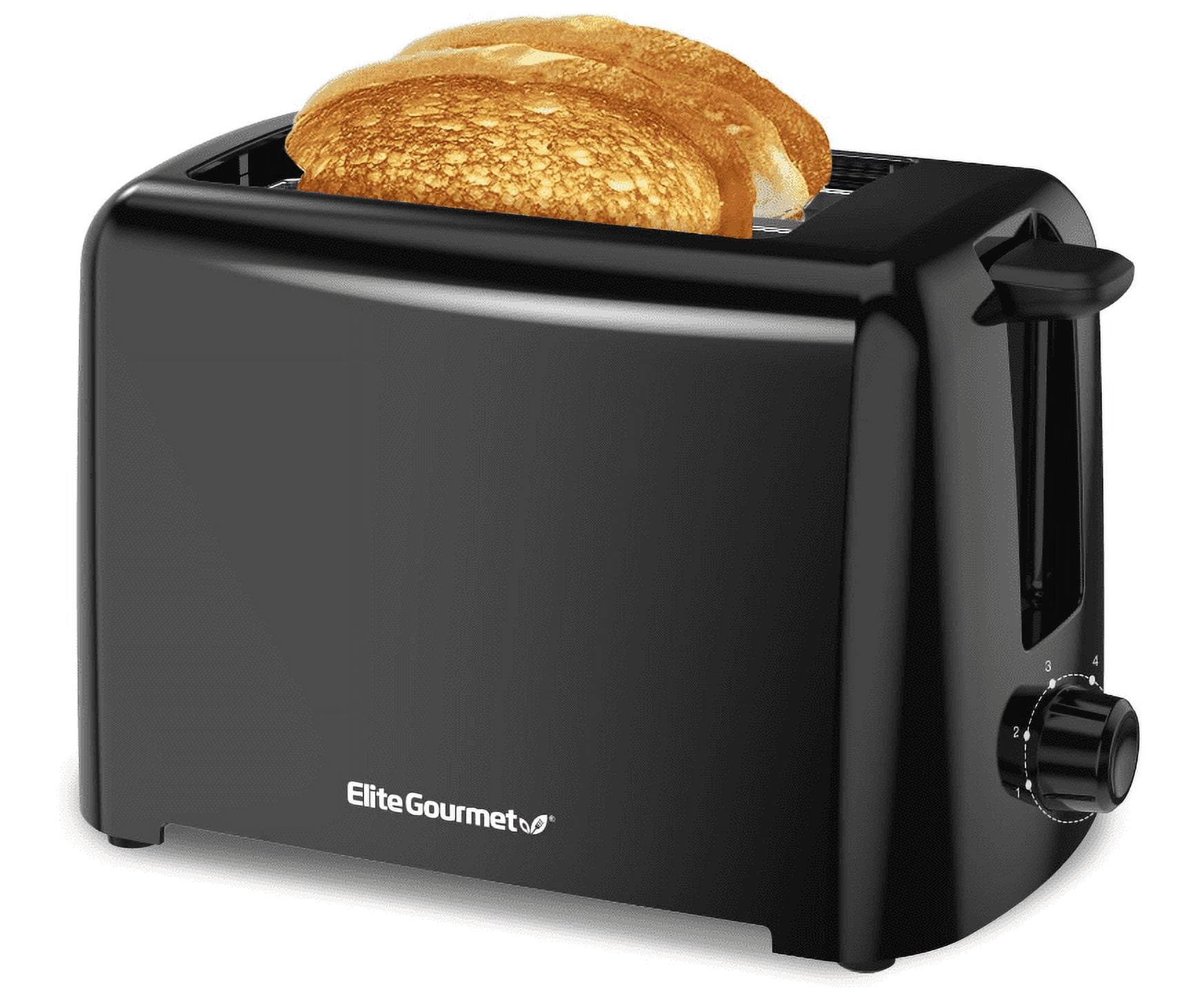 Elite Gourmet ECT1027B Cool Touch Toaster,6 Temperature Settings, 2 Slices,Black