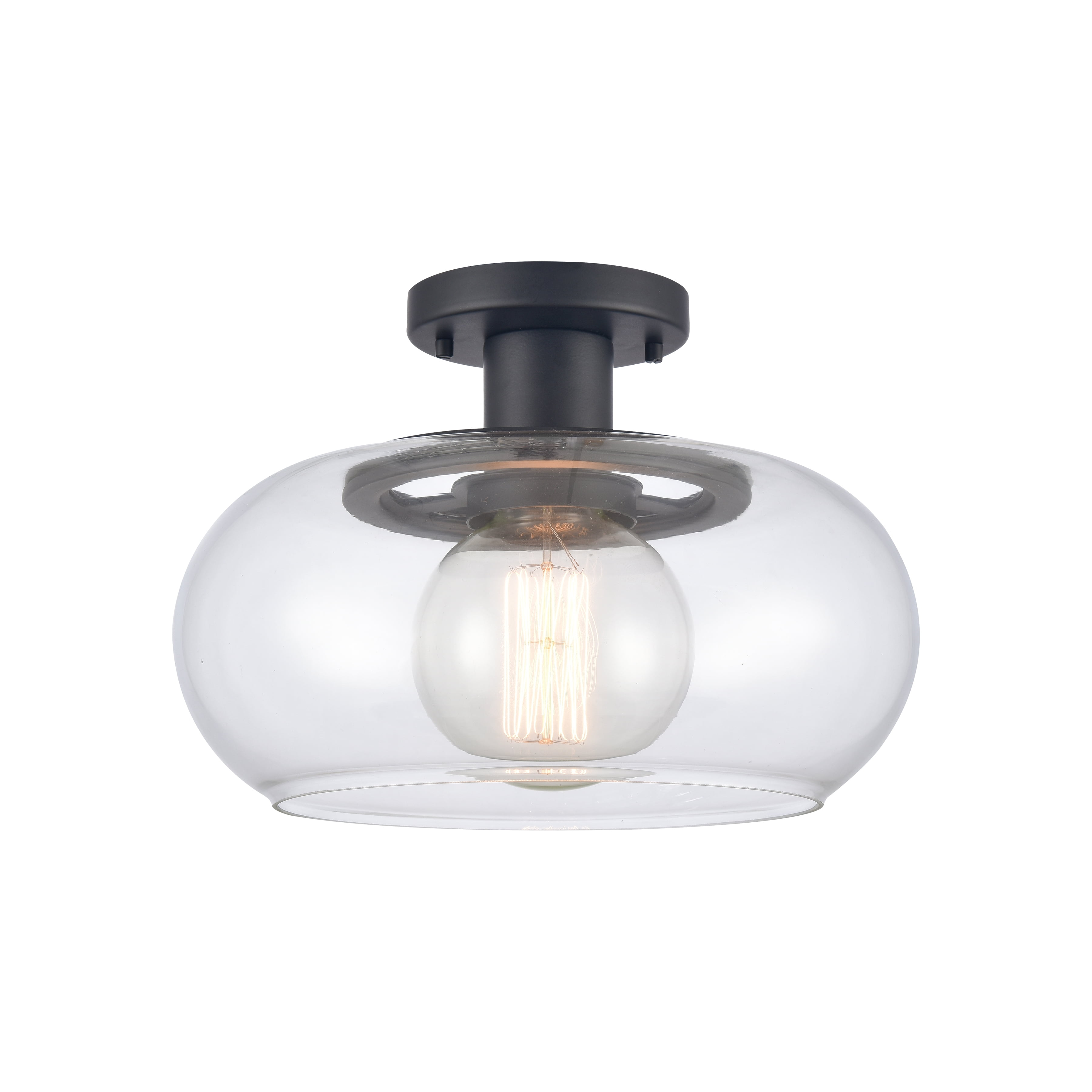 Elk Home Clement 1 - Light Semi-Flush Mount in  Matte Black