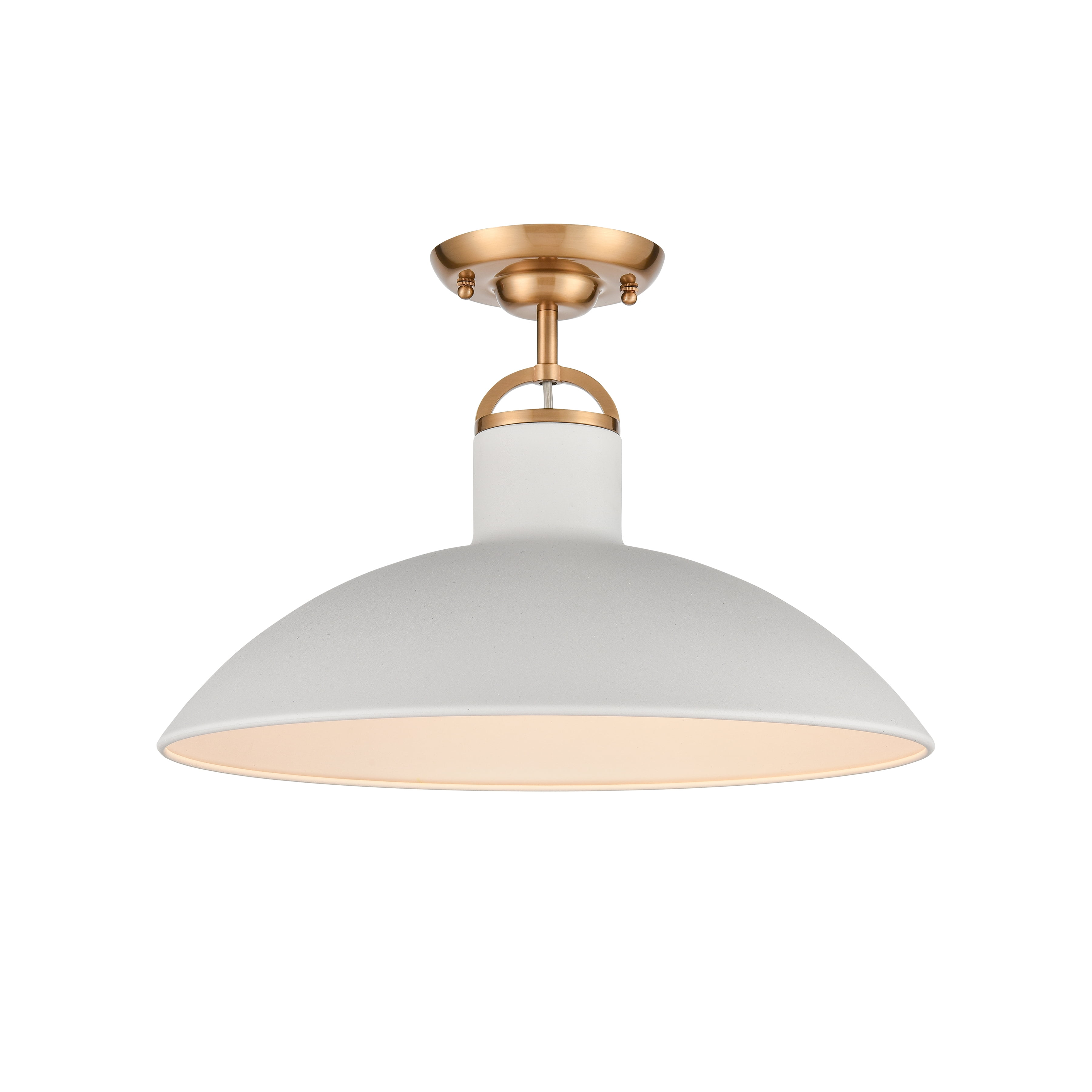 Elk Home 16-Inch Wide Surf Semi Flush Mount, Modern, Textured White