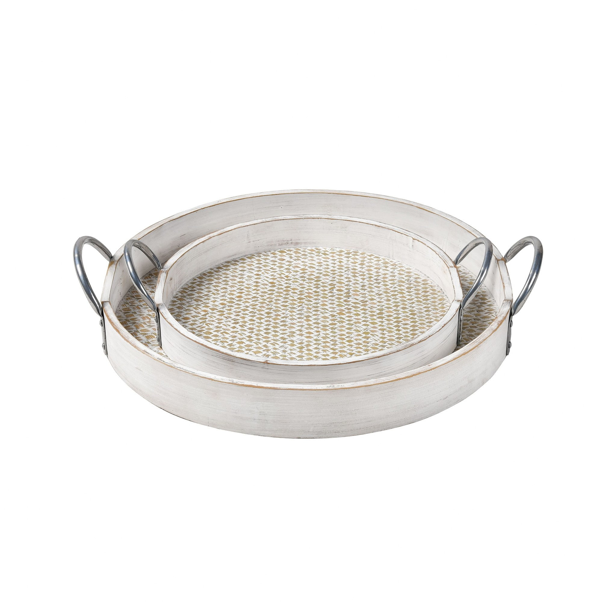 Elk Home Bandeja para Tazones de Fabiana de 17 Pulgadas de Ancho, Transicional, Blanco Desgastado