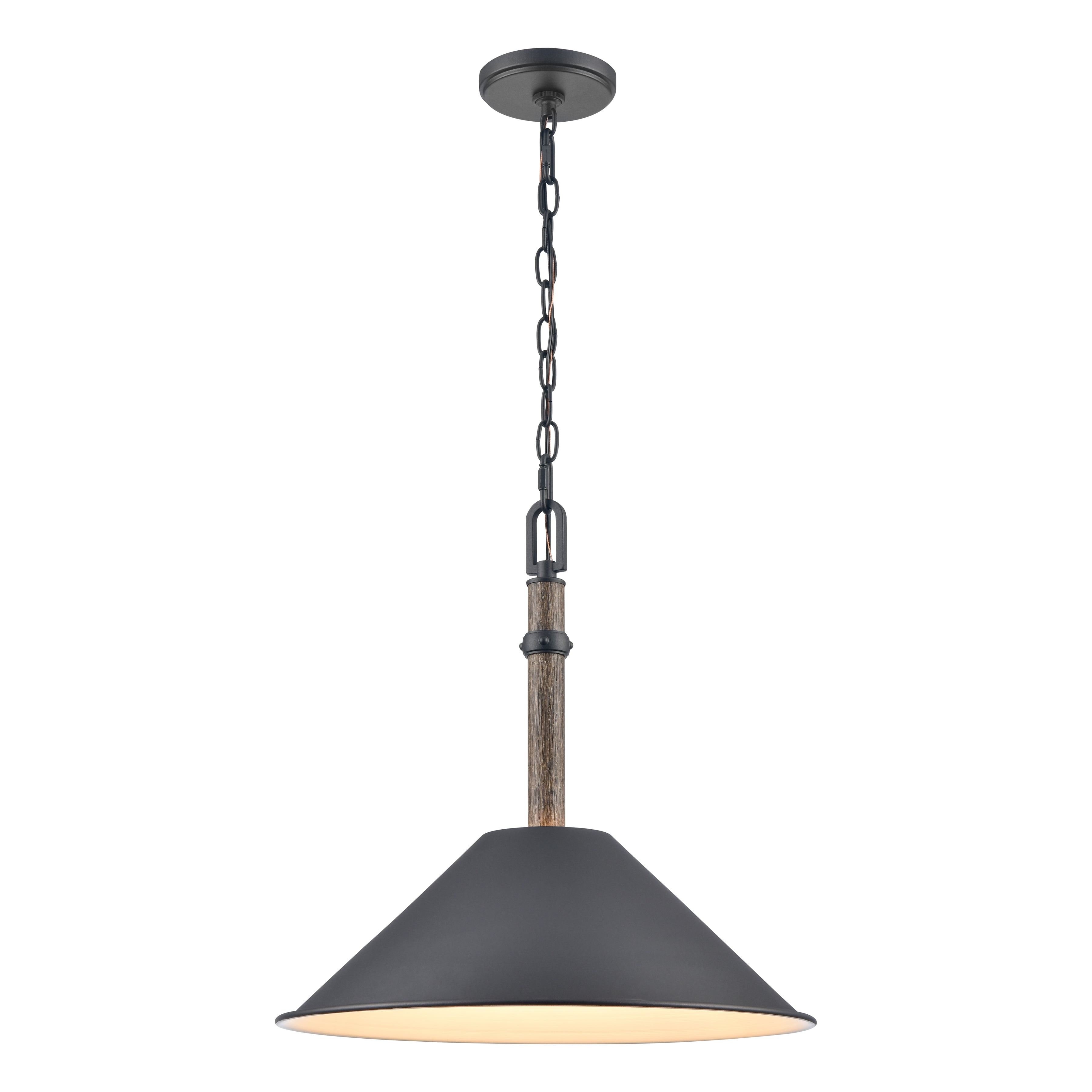 Elk Home 18-Inch Wide Neville Pendant, Transitional, Charcoal Black