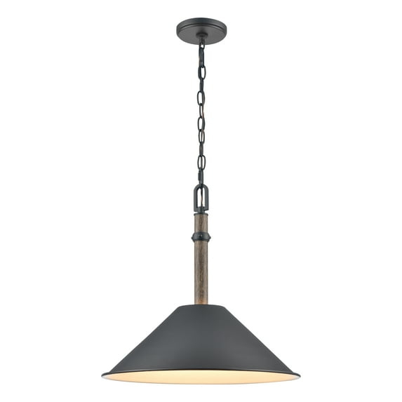 Elk Home 18-Inch Wide Neville Pendant, Transitional, Charcoal Black