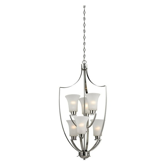 Elk Home 21-Inch Wide Foyer Chandelier, Traditional, Brushed Nickel