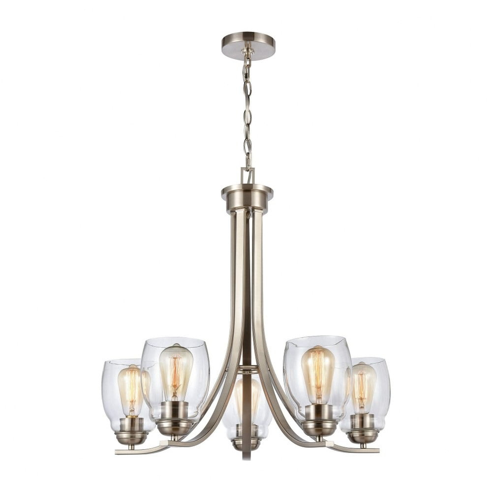 Elk Home 25-Inch Wide Calistoga Chandelier Transitional-Brushed Nickel