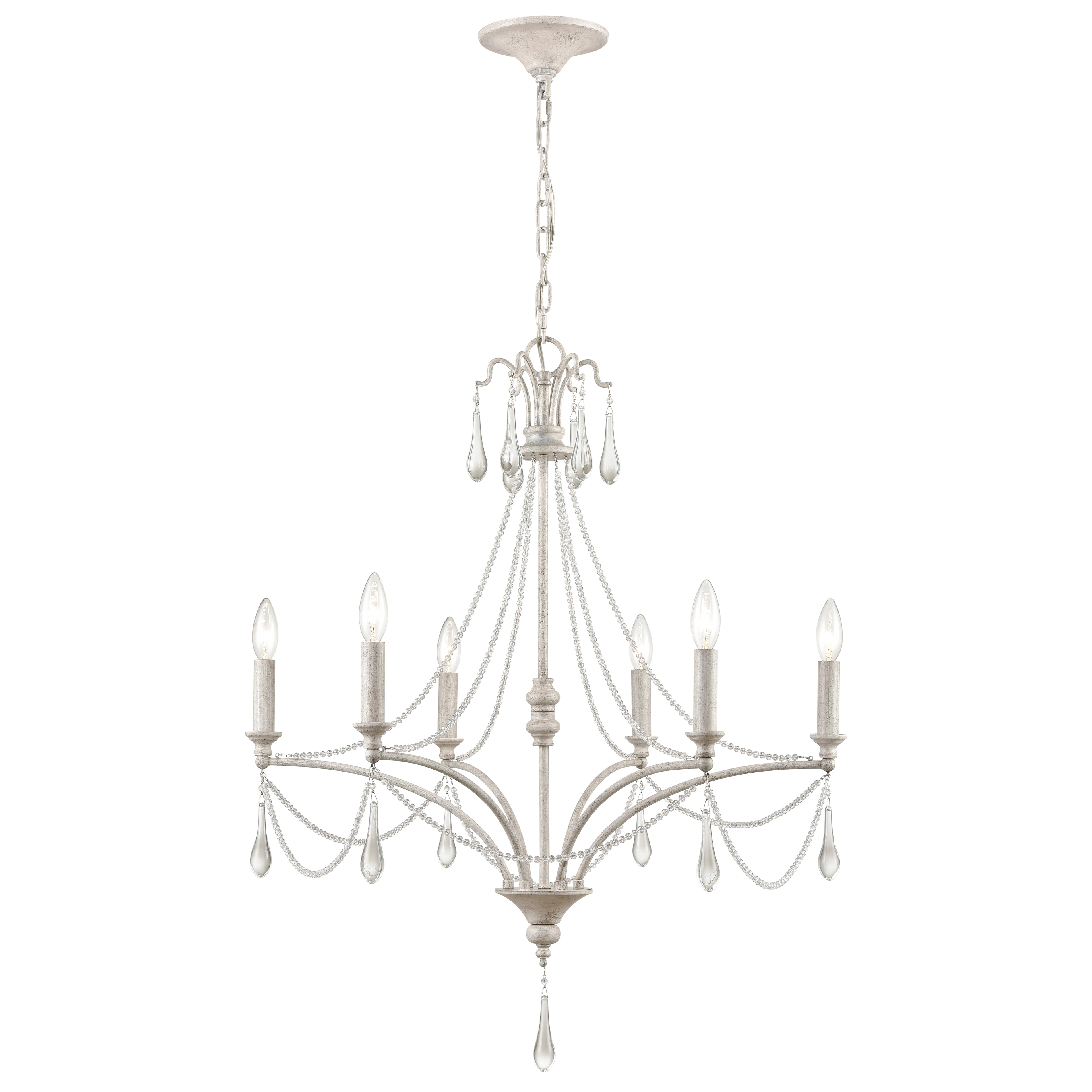 Elk Home 27-Inch Wide French Parlor Chandelier, Vintage White