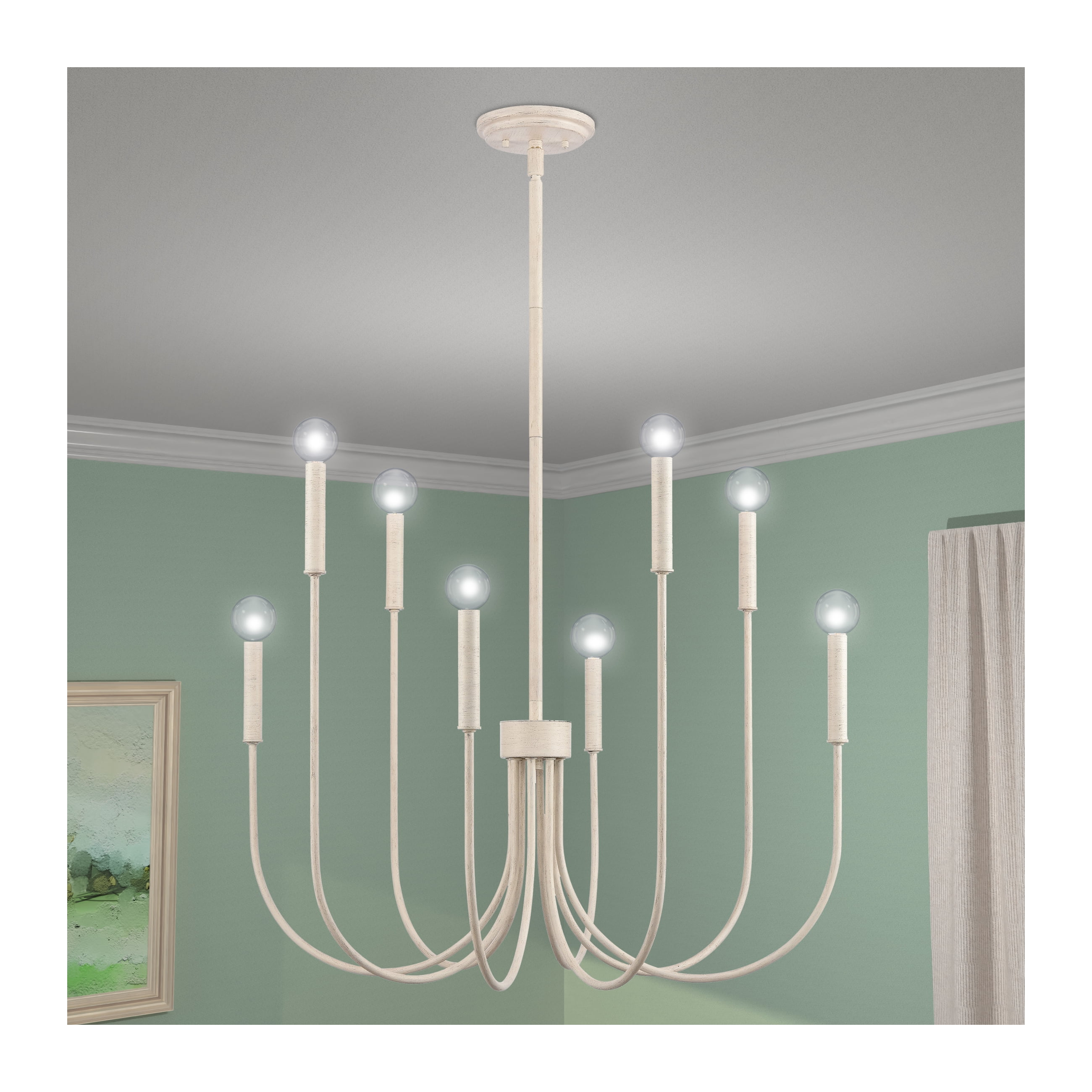 Elk Home 28-Inch Wide Ulla Chandelier, Transitional, Antique White