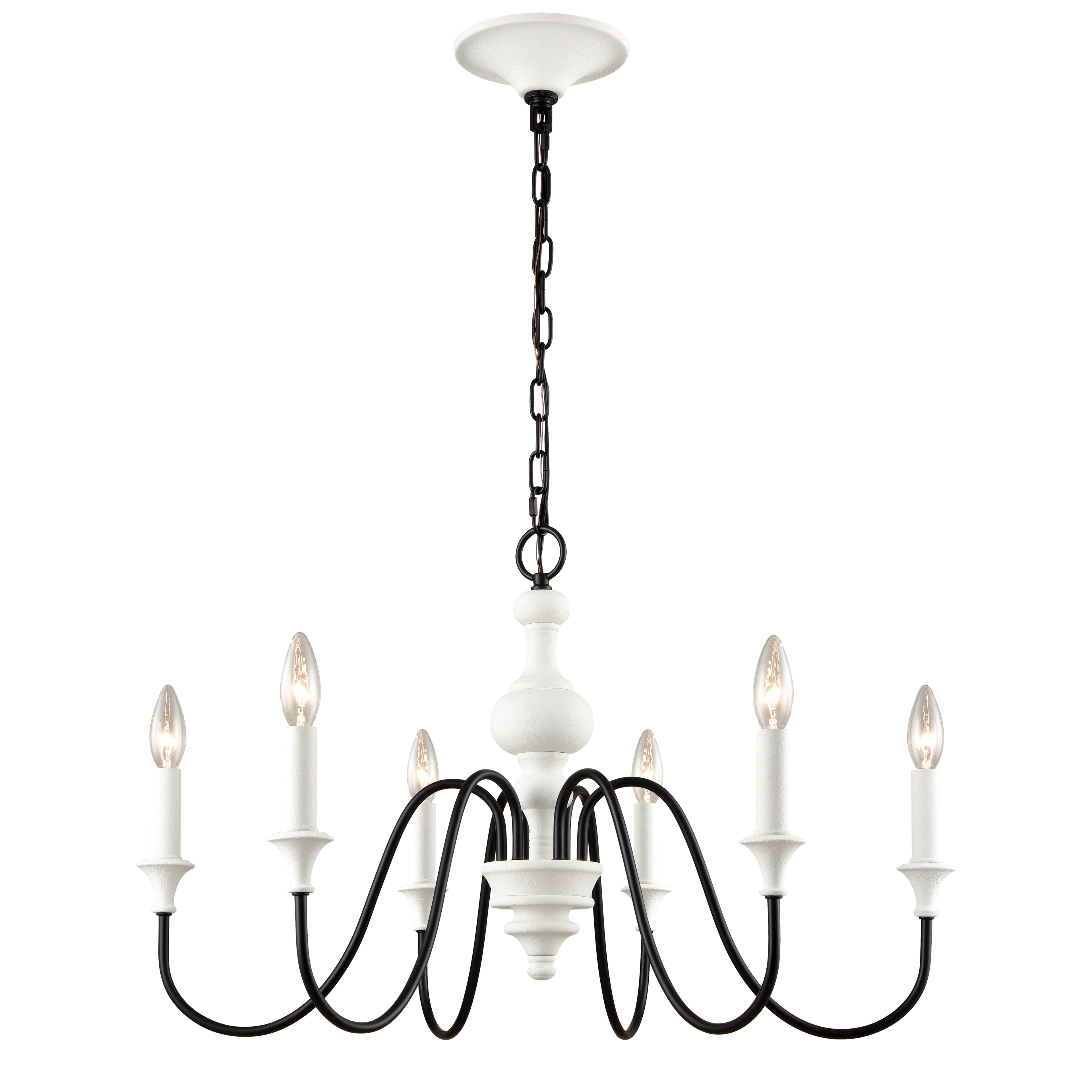 Elk Home Val De Loire 6 - Light Chandelier in  White