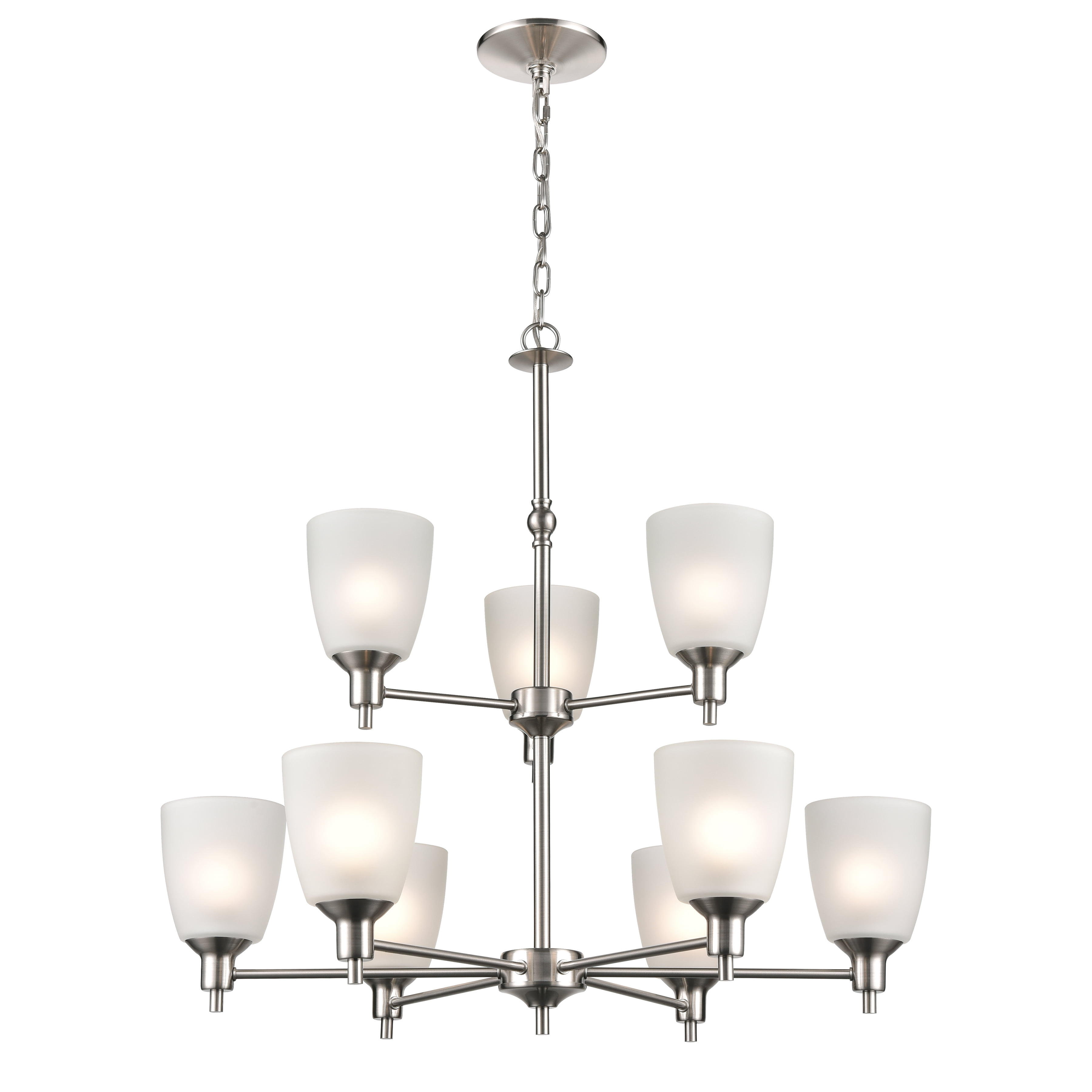 Elk Home 29-Inch Wide Jackson Chandelier, Transitional, Brushed Nickel
