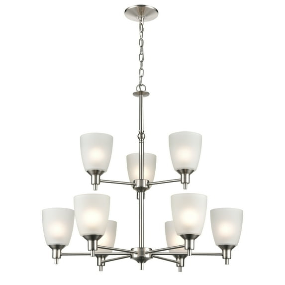 Elk Home 29-Inch Wide Jackson Chandelier, Transitional, Brushed Nickel