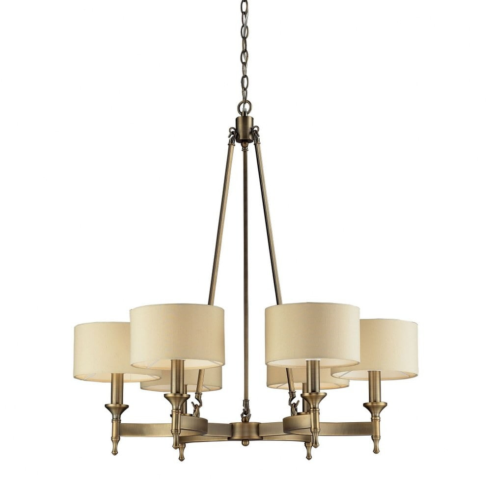 Elk Home 31-Inch Wide Pembroke Chandelier, Transitional, Antique Brass