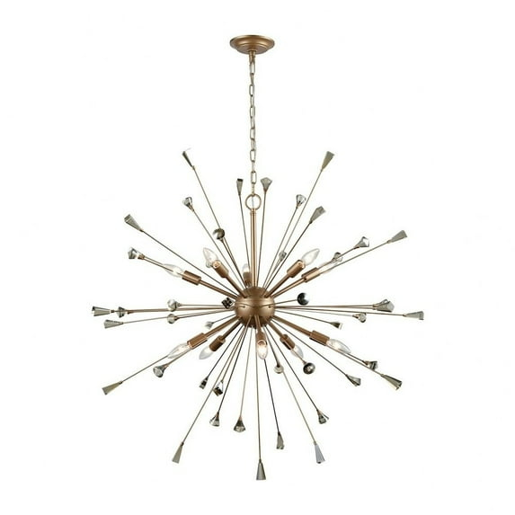 Elk Home 38-Inch Wide Sprigny Chandelier, Contemporary, Matte Gold