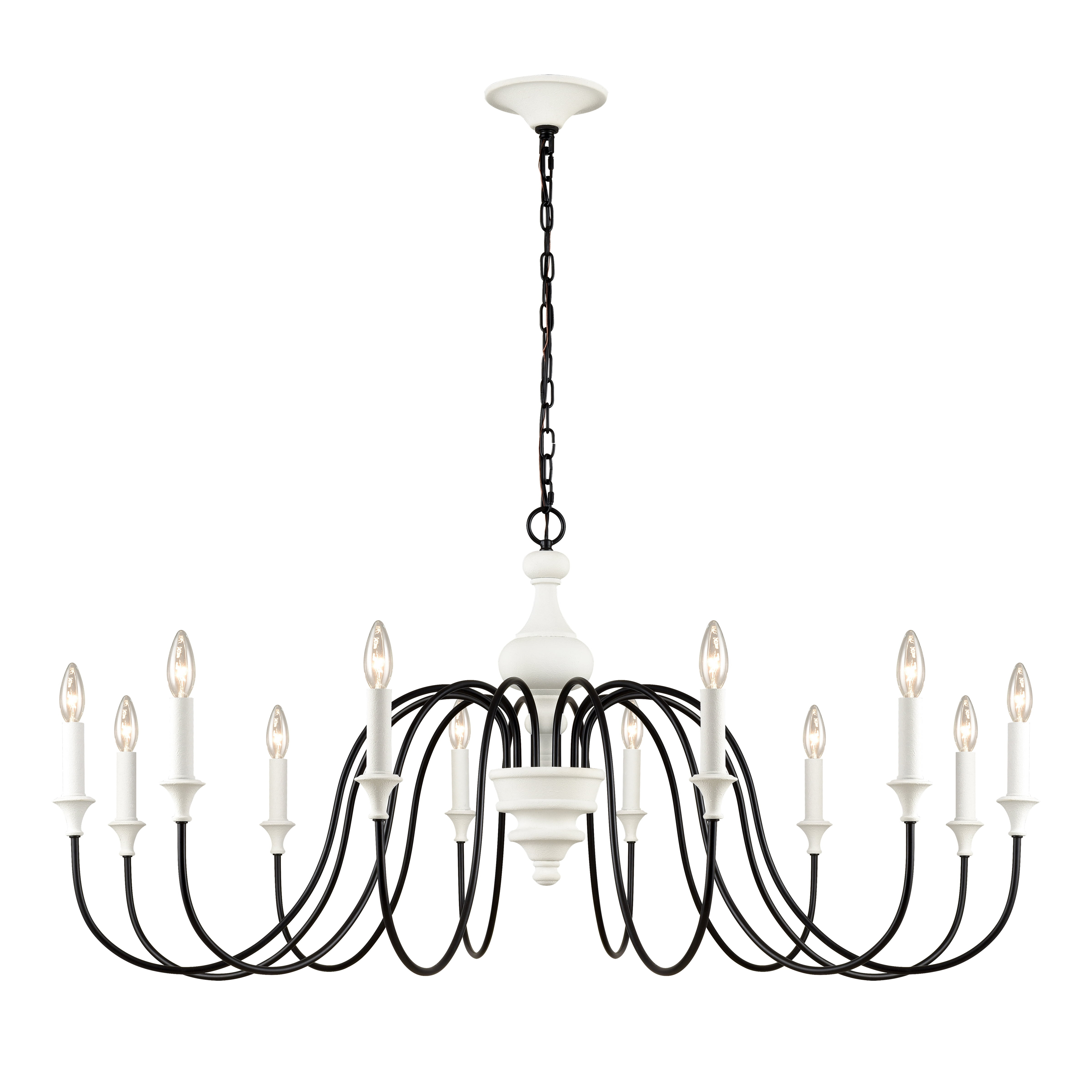 Elk Home Val De Loire 12 - Light Chandelier in  White